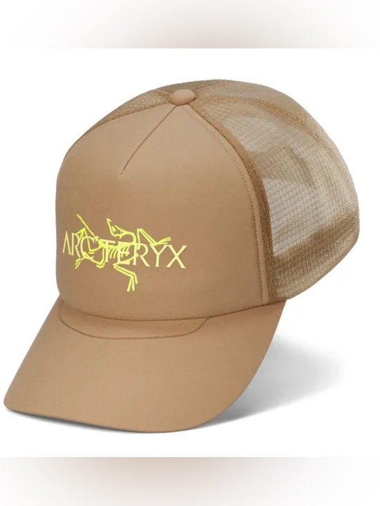 Arc'teryx Other - Arc'Teryx Logo Bird Trucker Curved Hat Cap OSFM White And Tan SnapBack